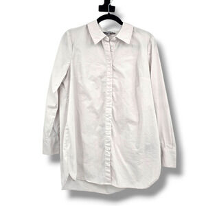 Marled Reunited Clothing Women's Button Down Shirt Light Gray‎ Size Mediu